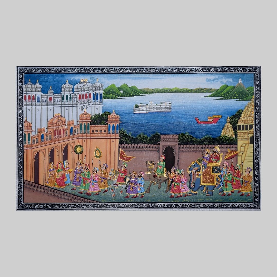 The Royal Procession, Phad Miniature Painting 10