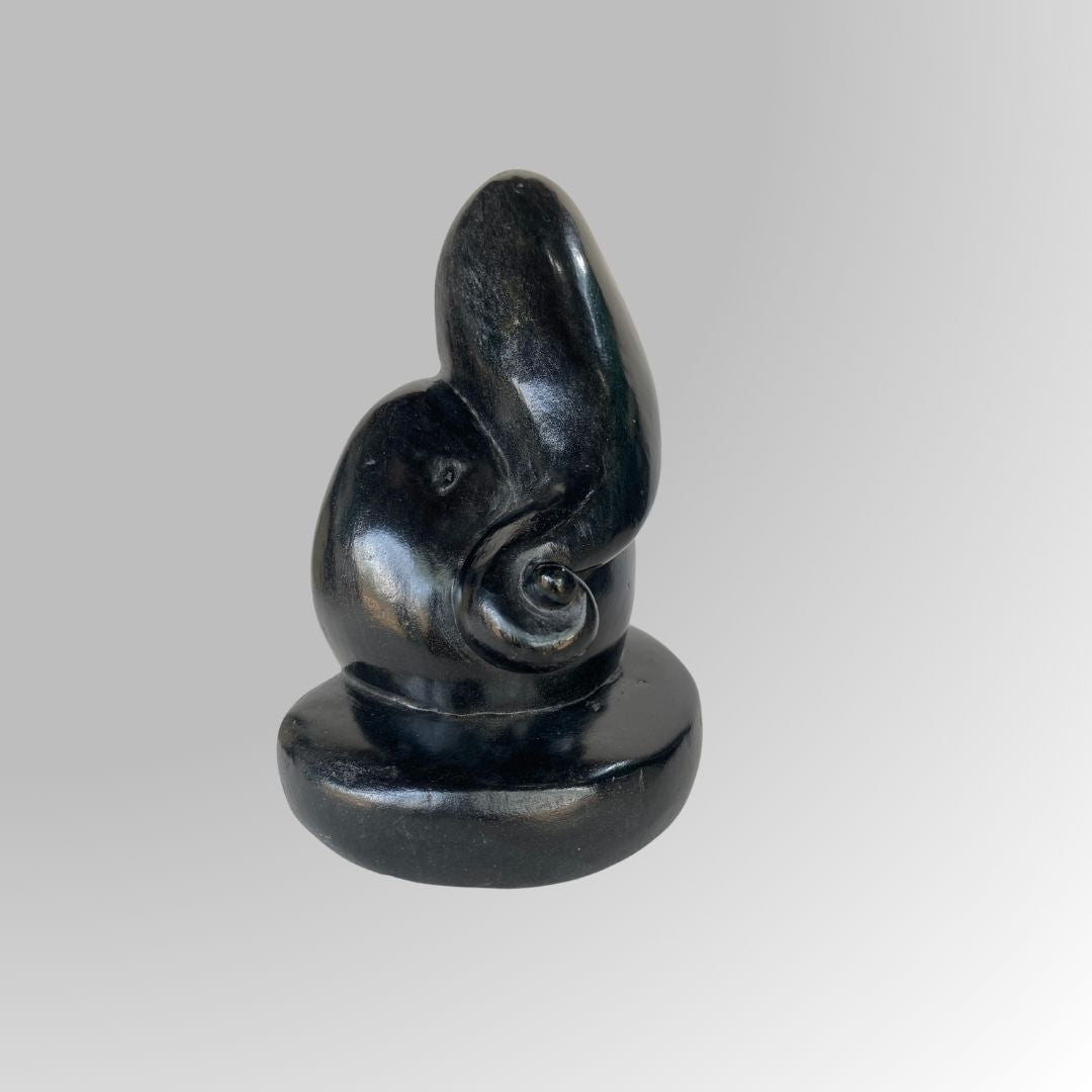 Good Fortune Black Stone Ganesha Statue