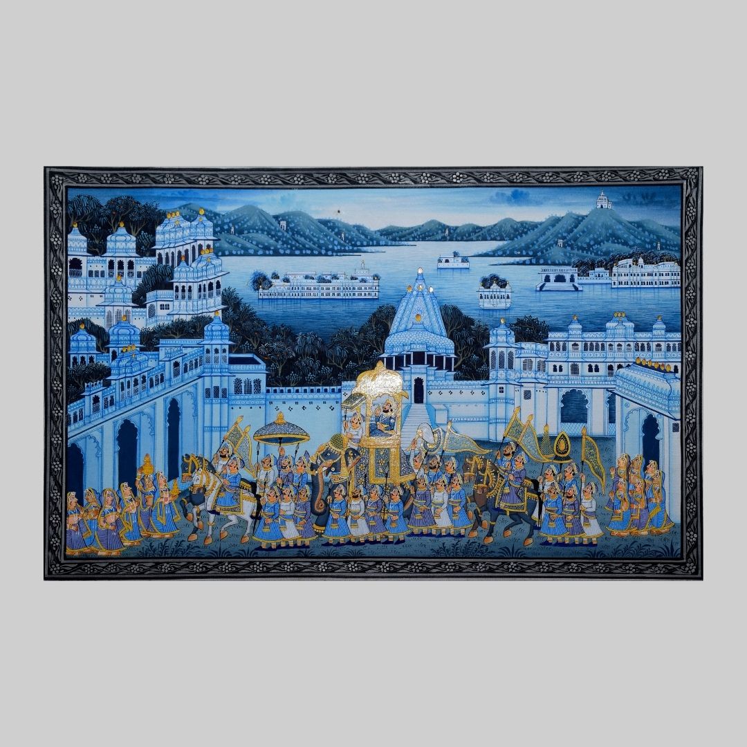 Royal Procession Mewar Art Miniature Painting 11
