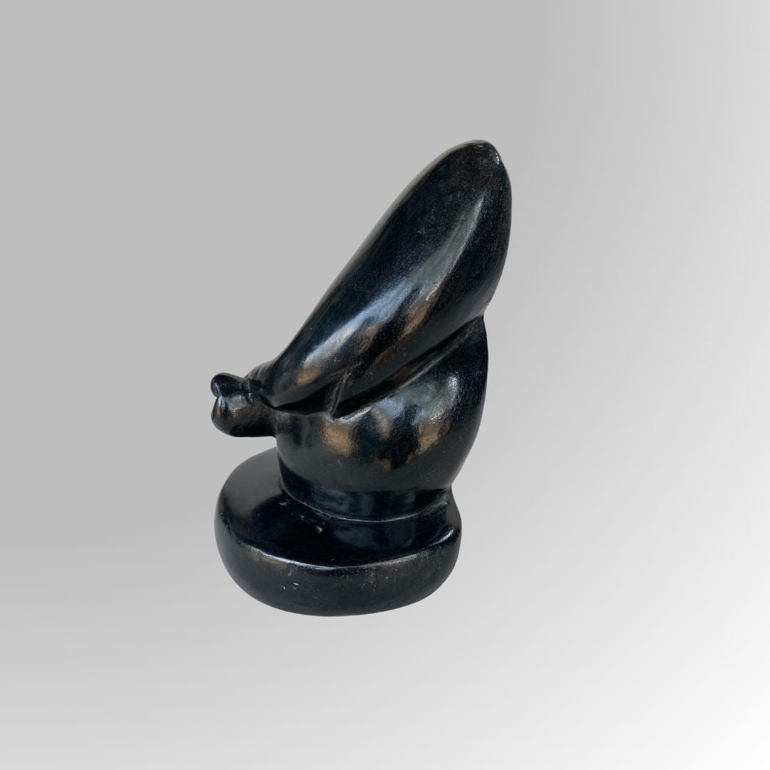 Good Fortune Black Stone Ganesha Statue