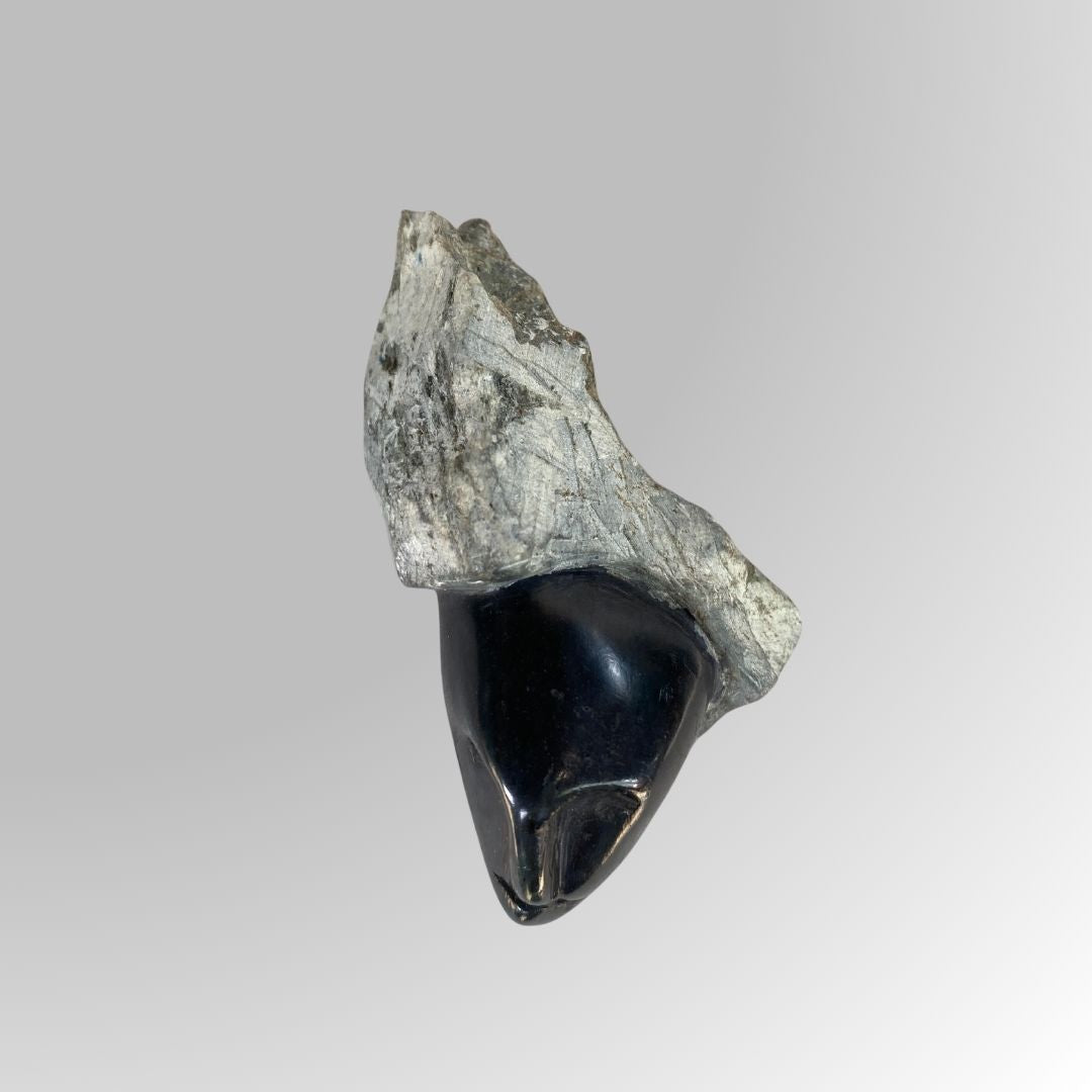Abstract Black Stone Face Decor