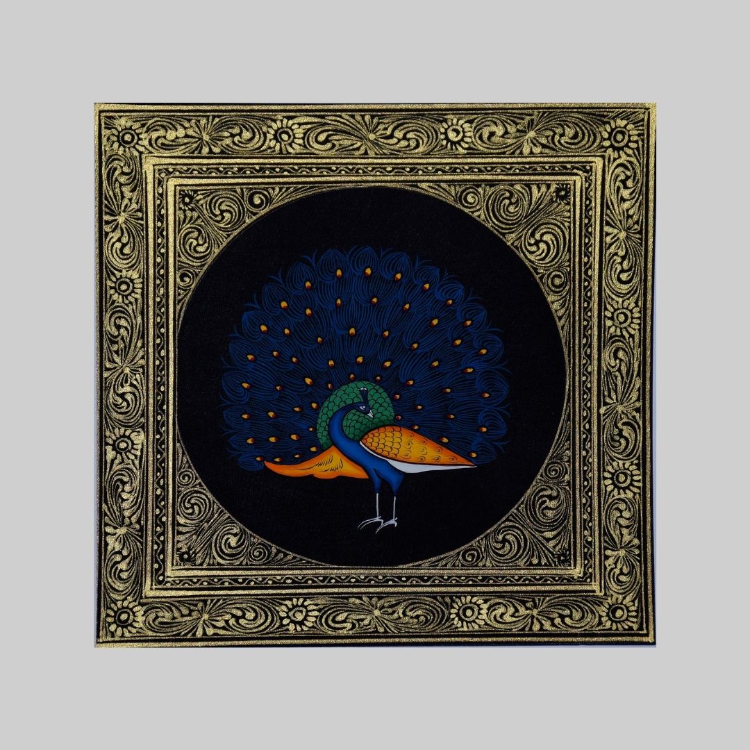 A Dazzling Peacock in Miniature Painting 27