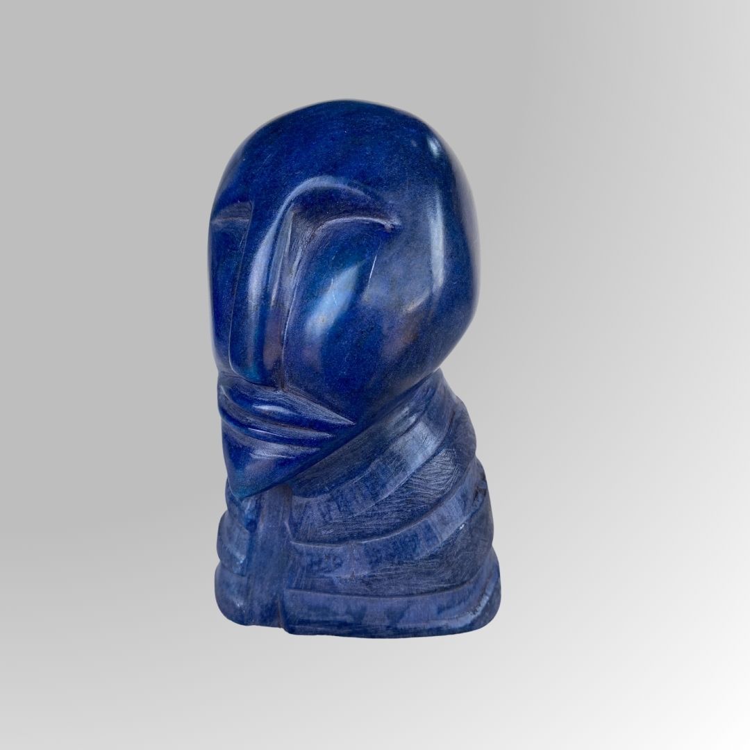 Modern Blue Stone Face Art Decor