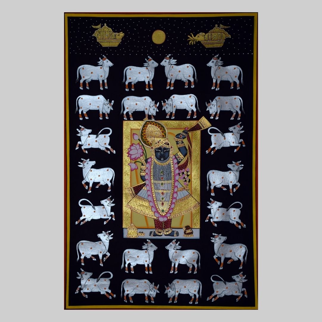 HandPainted Shrinathji Gopashtami Pichwai Painting