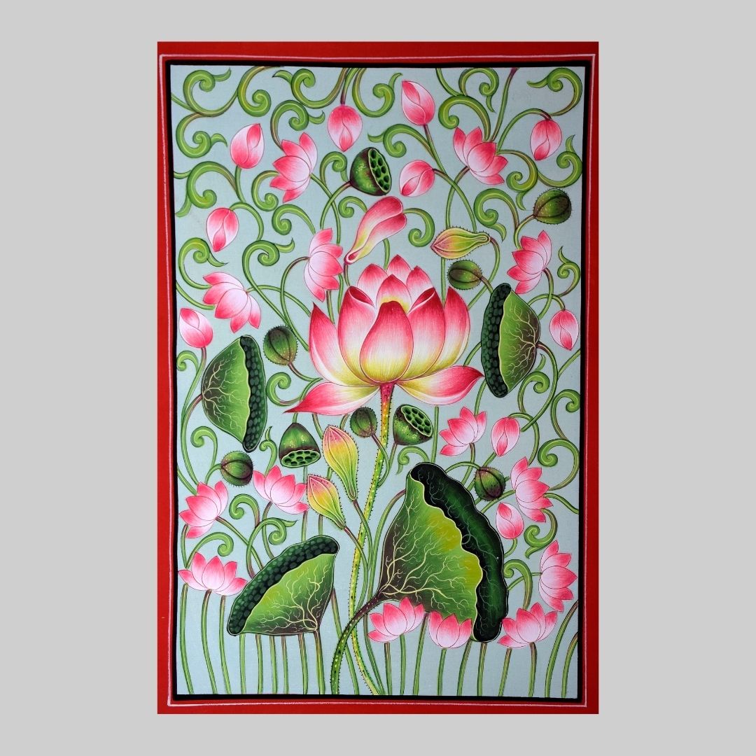 Lotus Pond Pichwai Painting