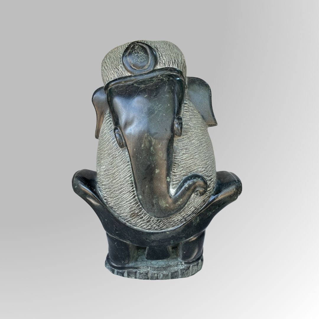 Black stone Lord Ganesha idol
