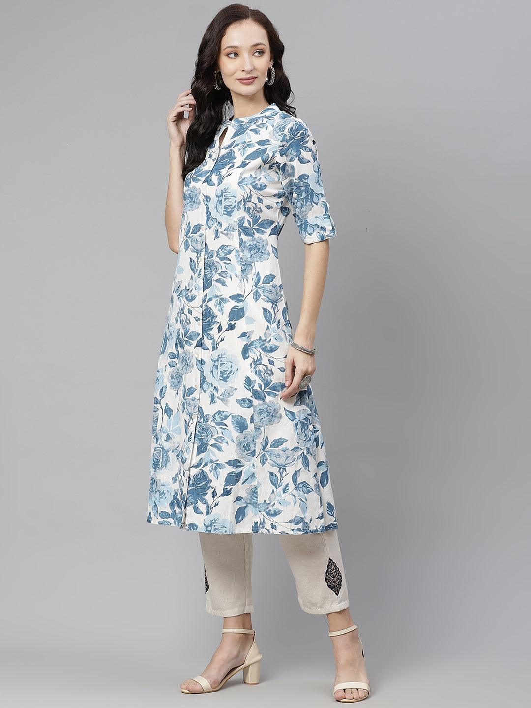 Jamal Jamaloo Floral Print Cotton Kurta - Jamal Jamaloo