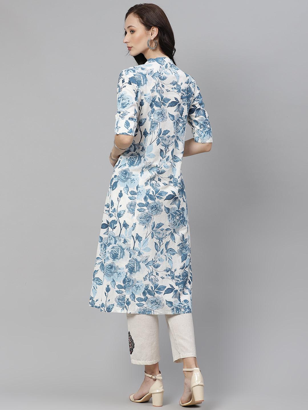 Jamal Jamaloo Floral Print Cotton Kurta - Jamal Jamaloo