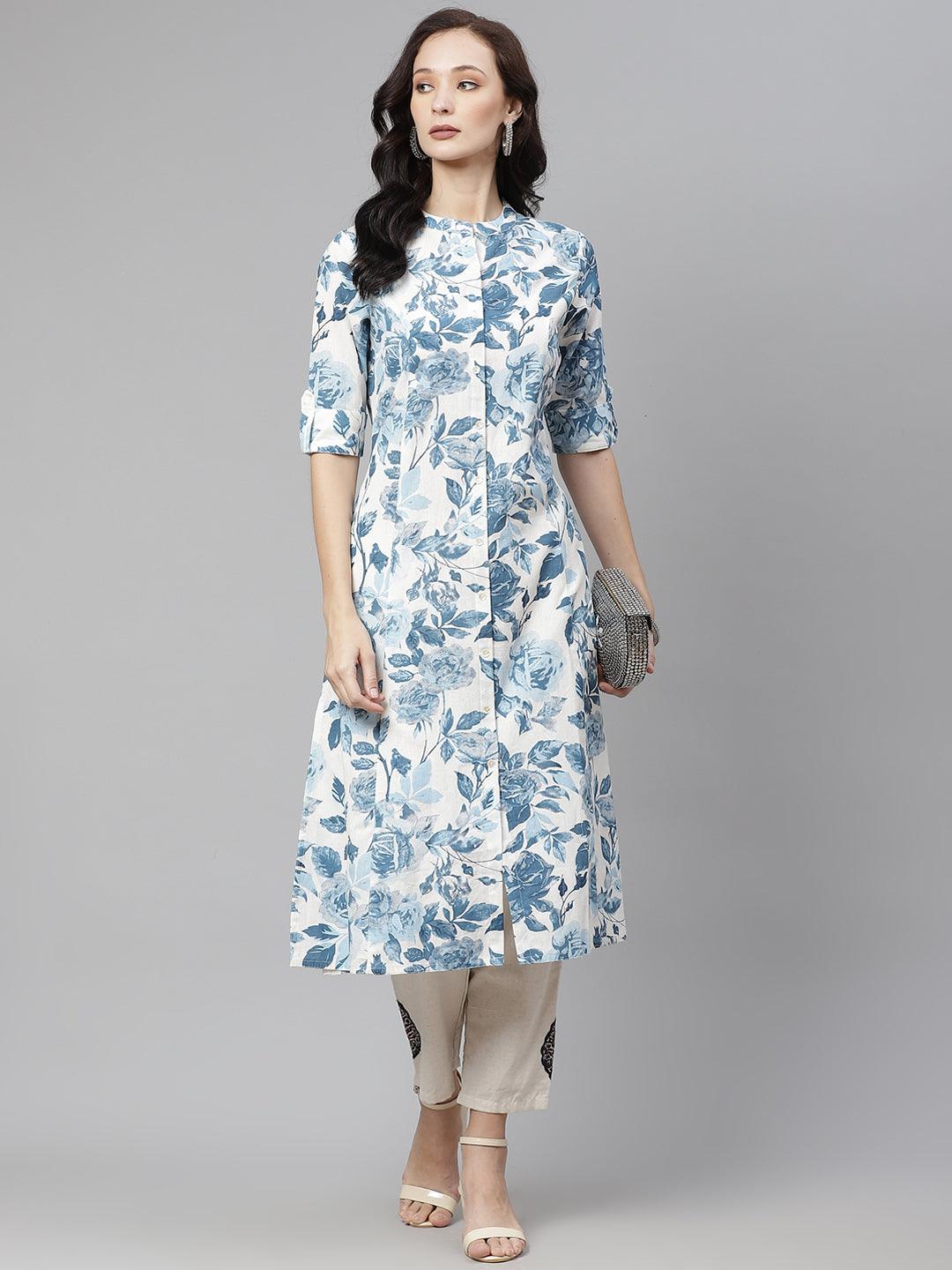Jamal Jamaloo Floral Print Cotton Kurta - Jamal Jamaloo