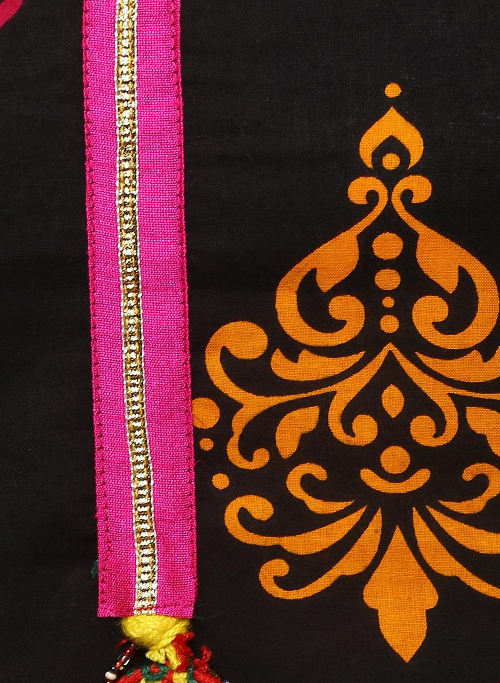 Jamal Jamaloo Printed Black cotton Kurti - Jamal Jamaloo