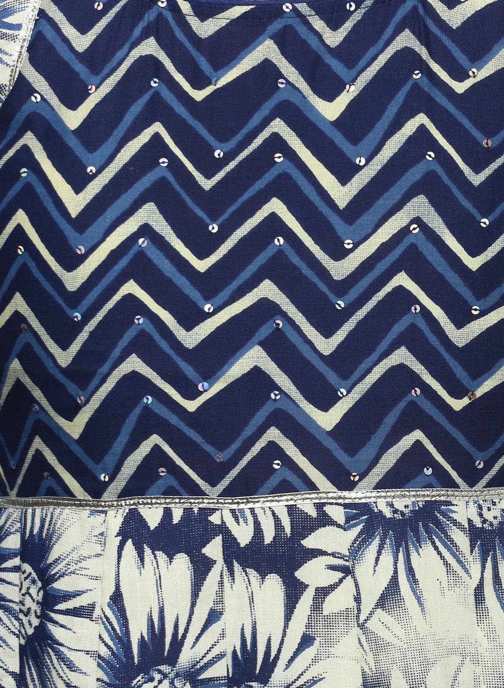 Jamal Jamaloo Indigo Printed Anarkali - Jamal Jamaloo