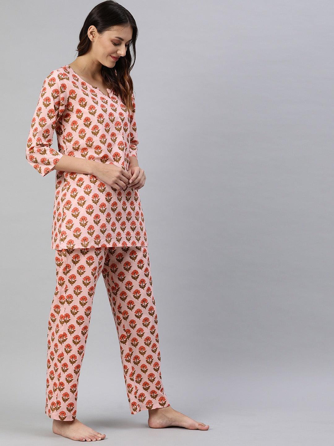 Jamal Jamaloo Pink Cotton Loungewear /Nightwear Set - Jamal Jamaloo