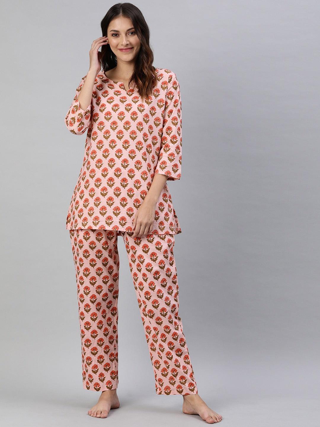 Jamal Jamaloo Pink Cotton Loungewear /Nightwear Set - Jamal Jamaloo