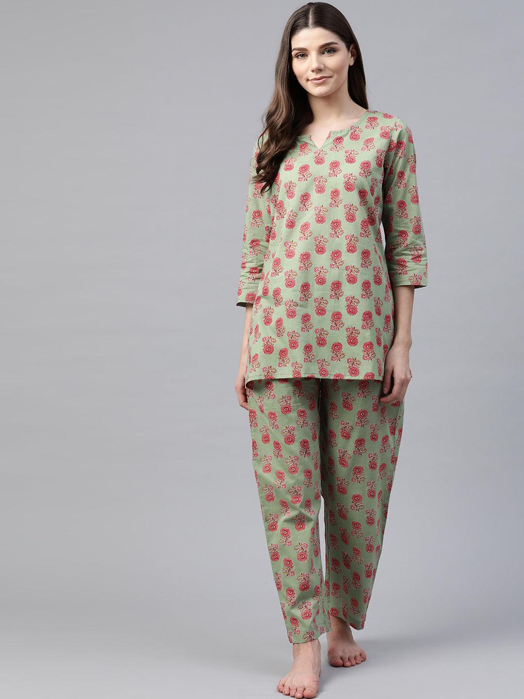 Jamal Jamaloo Green Printed Loungewear /Nightwear - Jamal Jamaloo