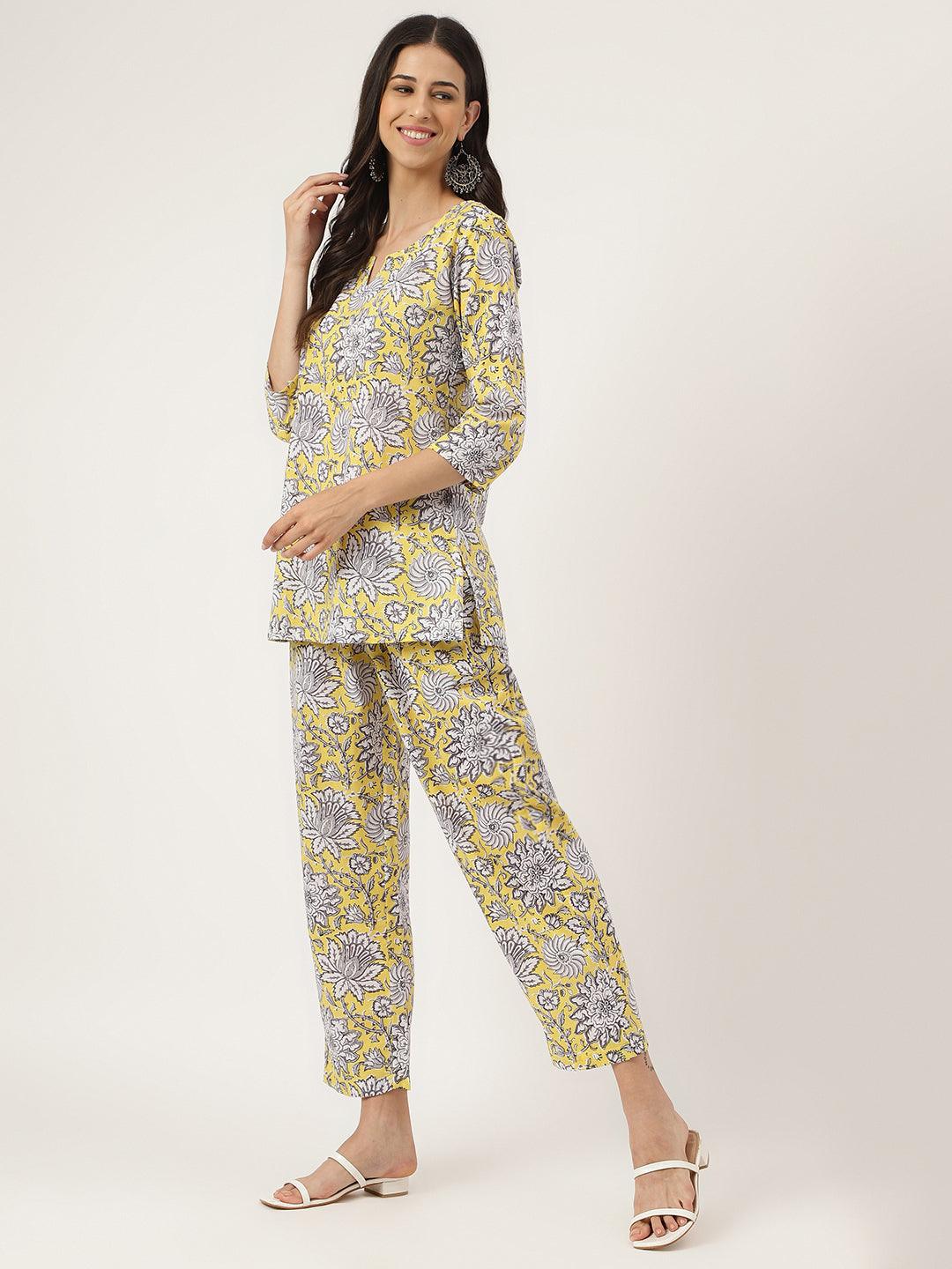 Jamal Jamaloo Yellow Printed Loungewear/Nightwear - Jamal Jamaloo