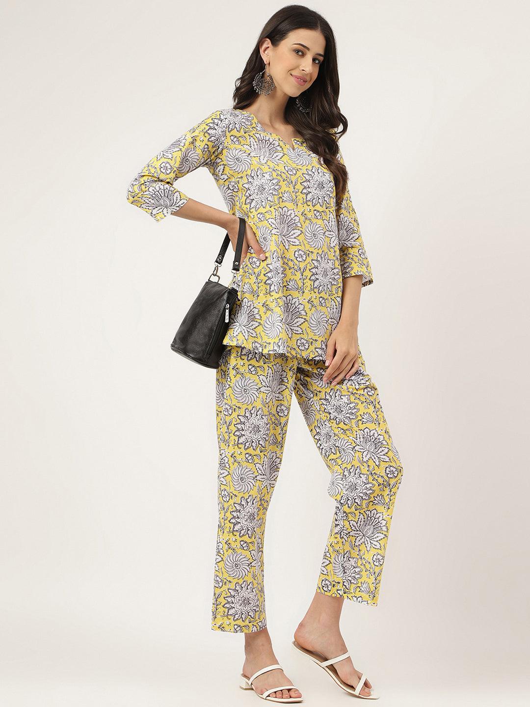 Jamal Jamaloo Yellow Printed Loungewear/Nightwear - Jamal Jamaloo