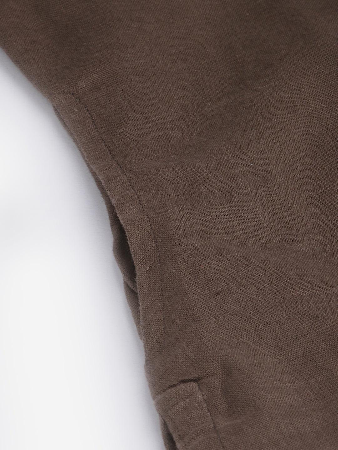 Jamal Jamaloo Brown Cotton Straight Kurti - Jamal Jamaloo