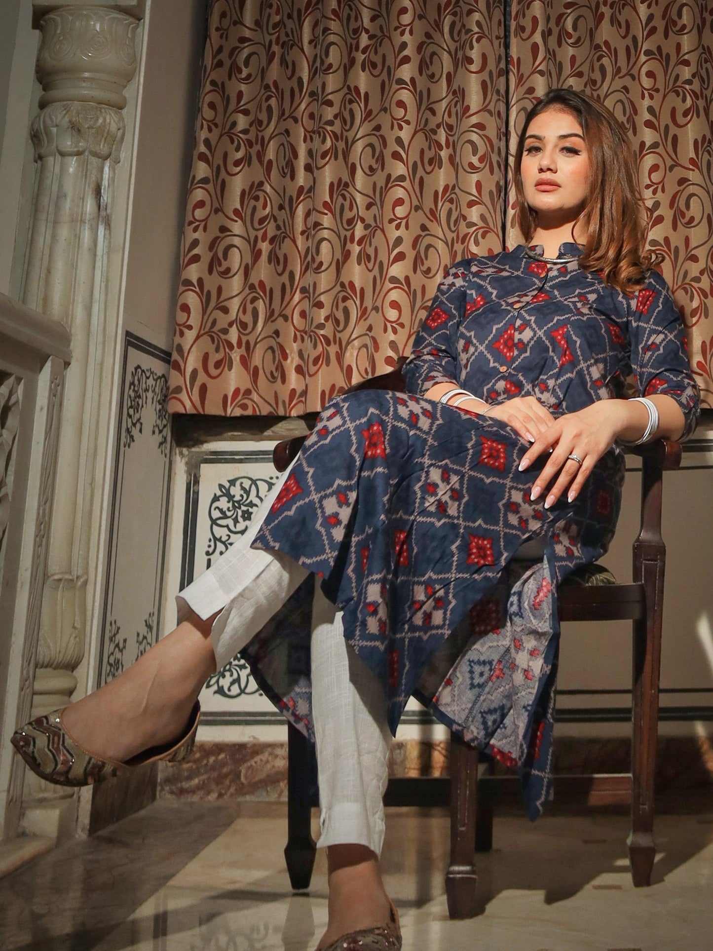 Jamal Jamaloo A-Line Printed Rayon Kurta - Jamal Jamalooworld.com