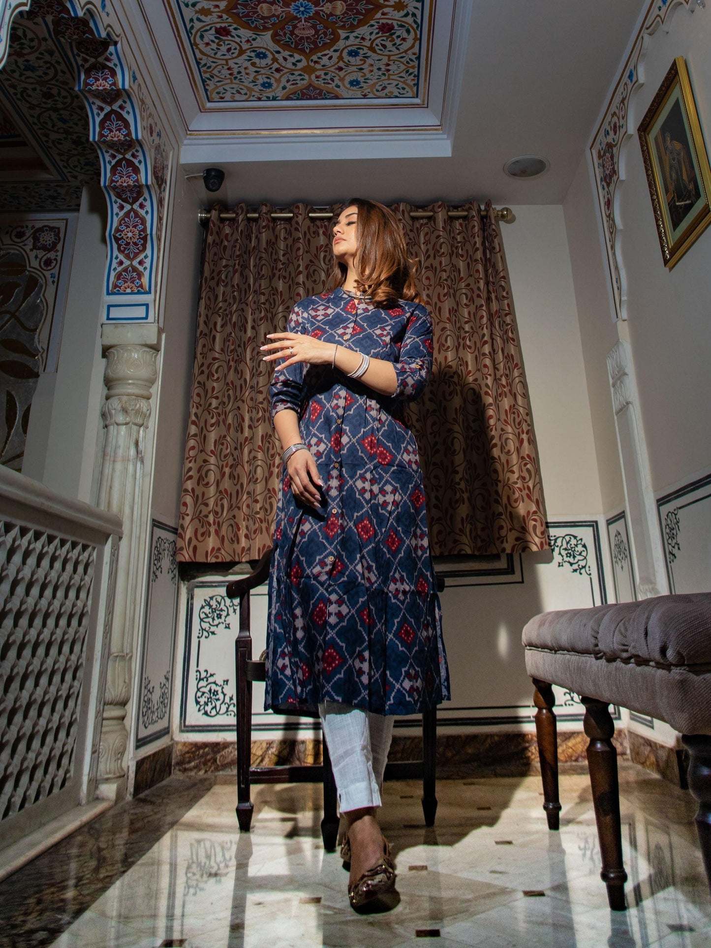 Jamal Jamaloo A-Line Printed Rayon Kurta - Jamal Jamalooworld.com