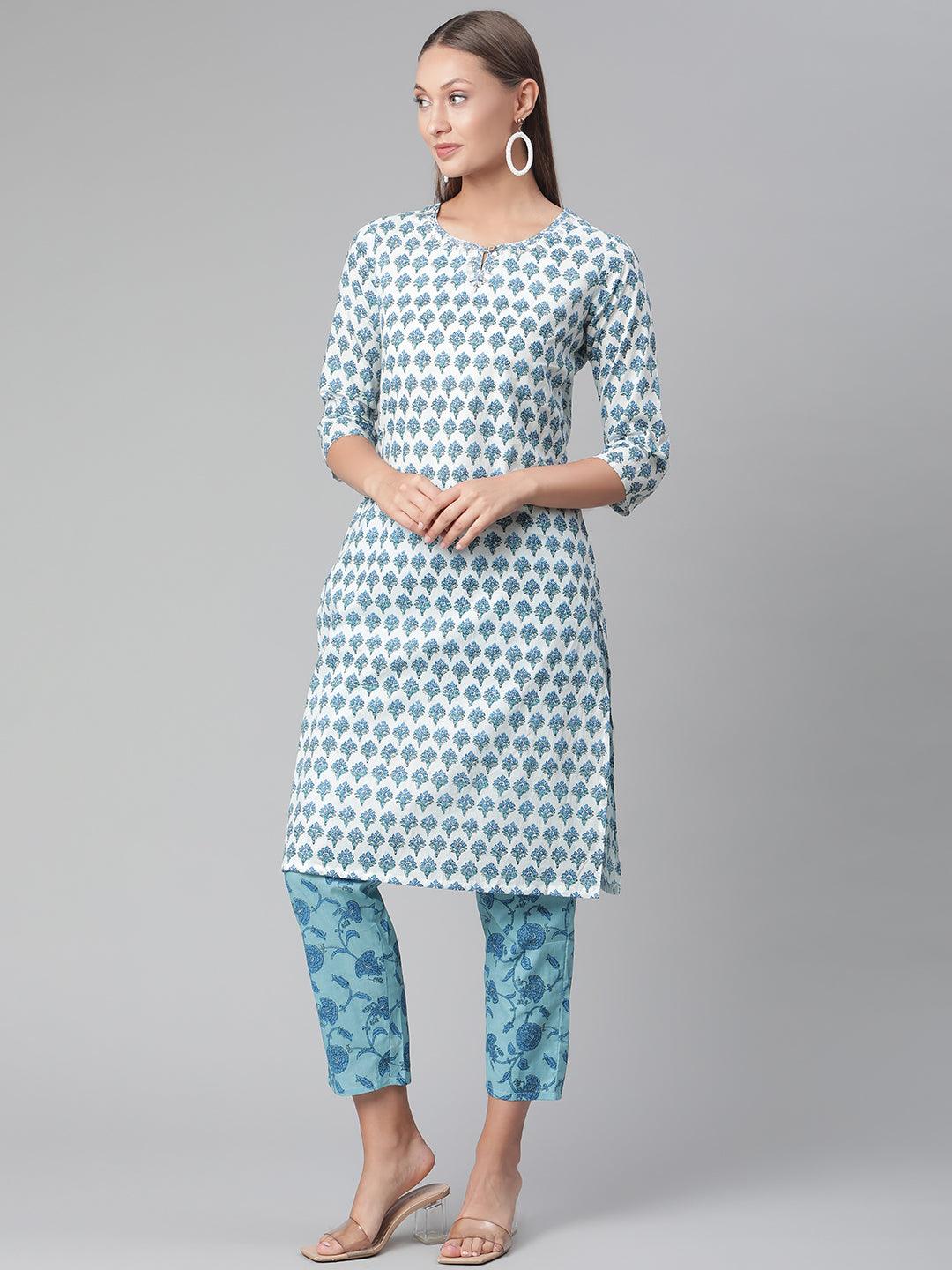 Jamal Jamaloo White Cotton Kurta Pant set - Jamal Jamaloo