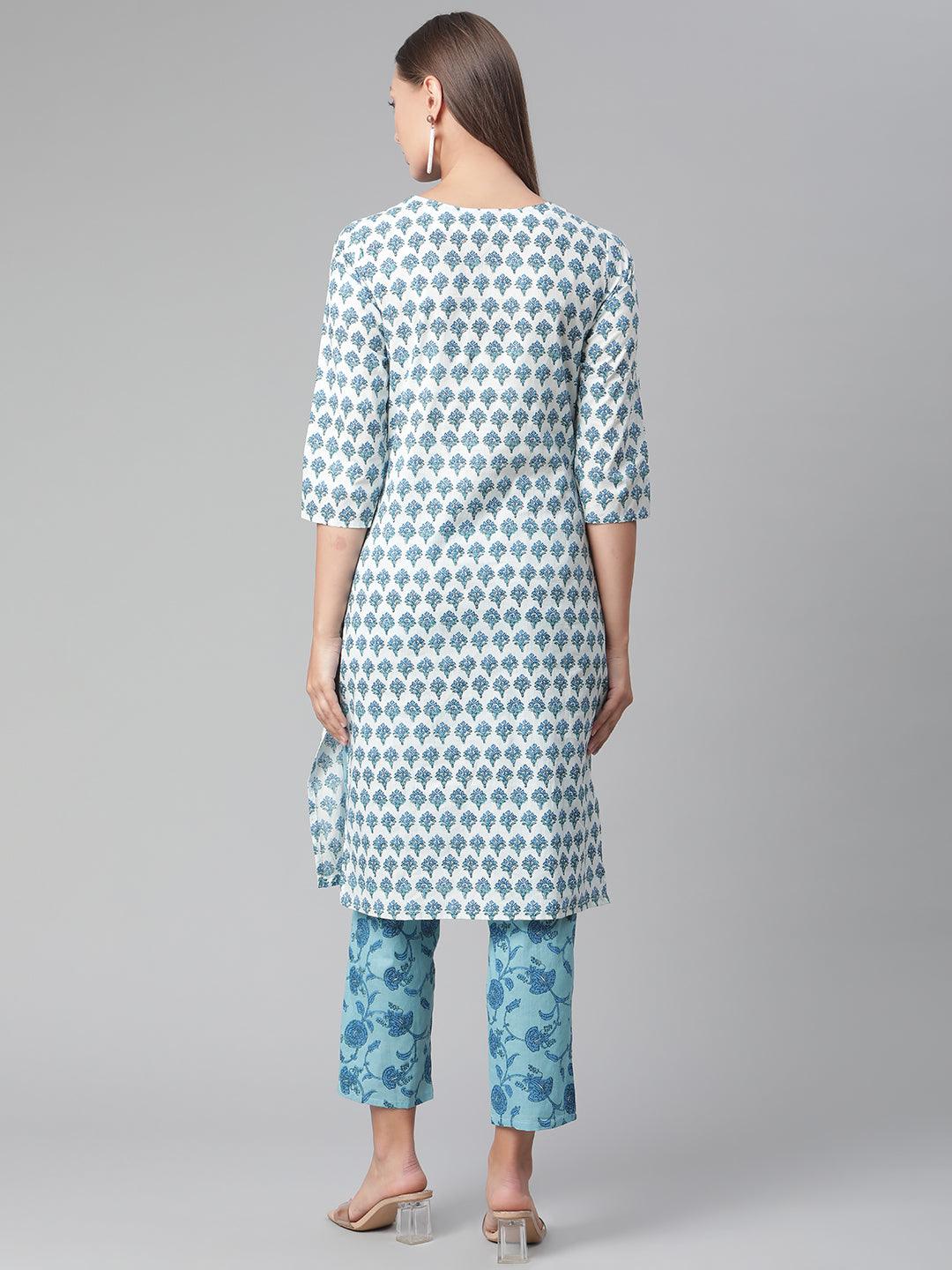 Jamal Jamaloo White Cotton Kurta Pant set - Jamal Jamaloo