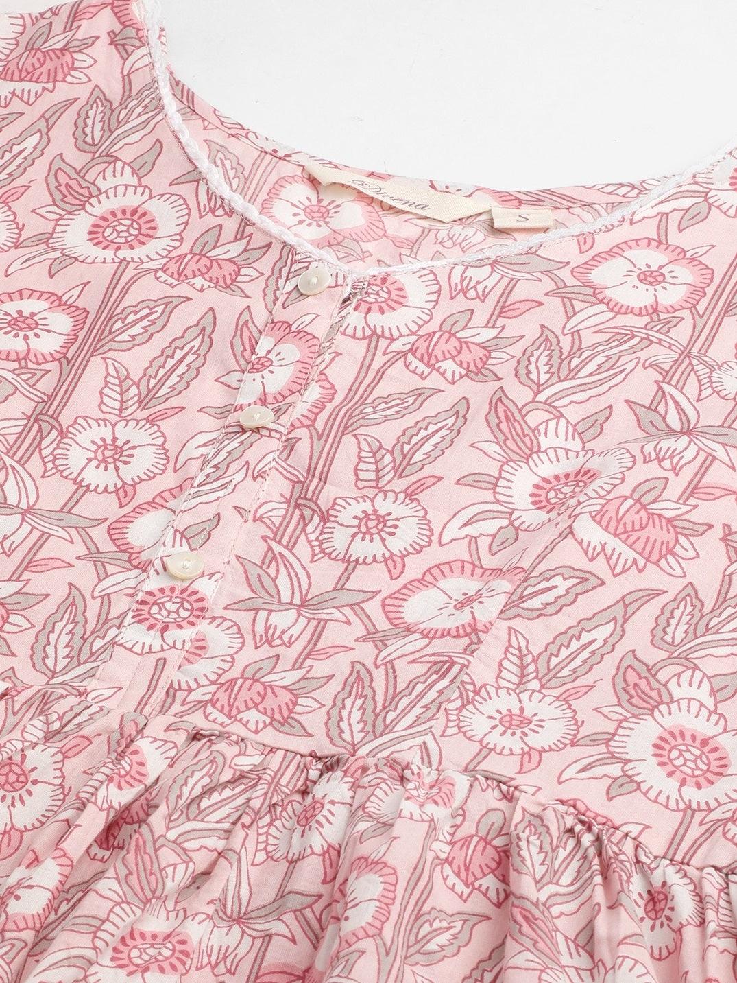 Jamal Jamaloo baby pink Cotton Peplum Top - Jamal Jamaloo