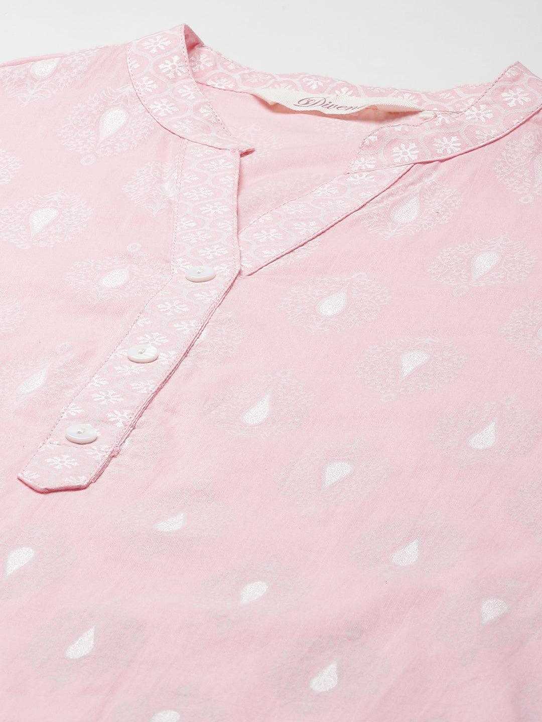 Jamal Jamaloo Baby Pink Cotton Kurta Palazzo Set - Jamal Jamaloo