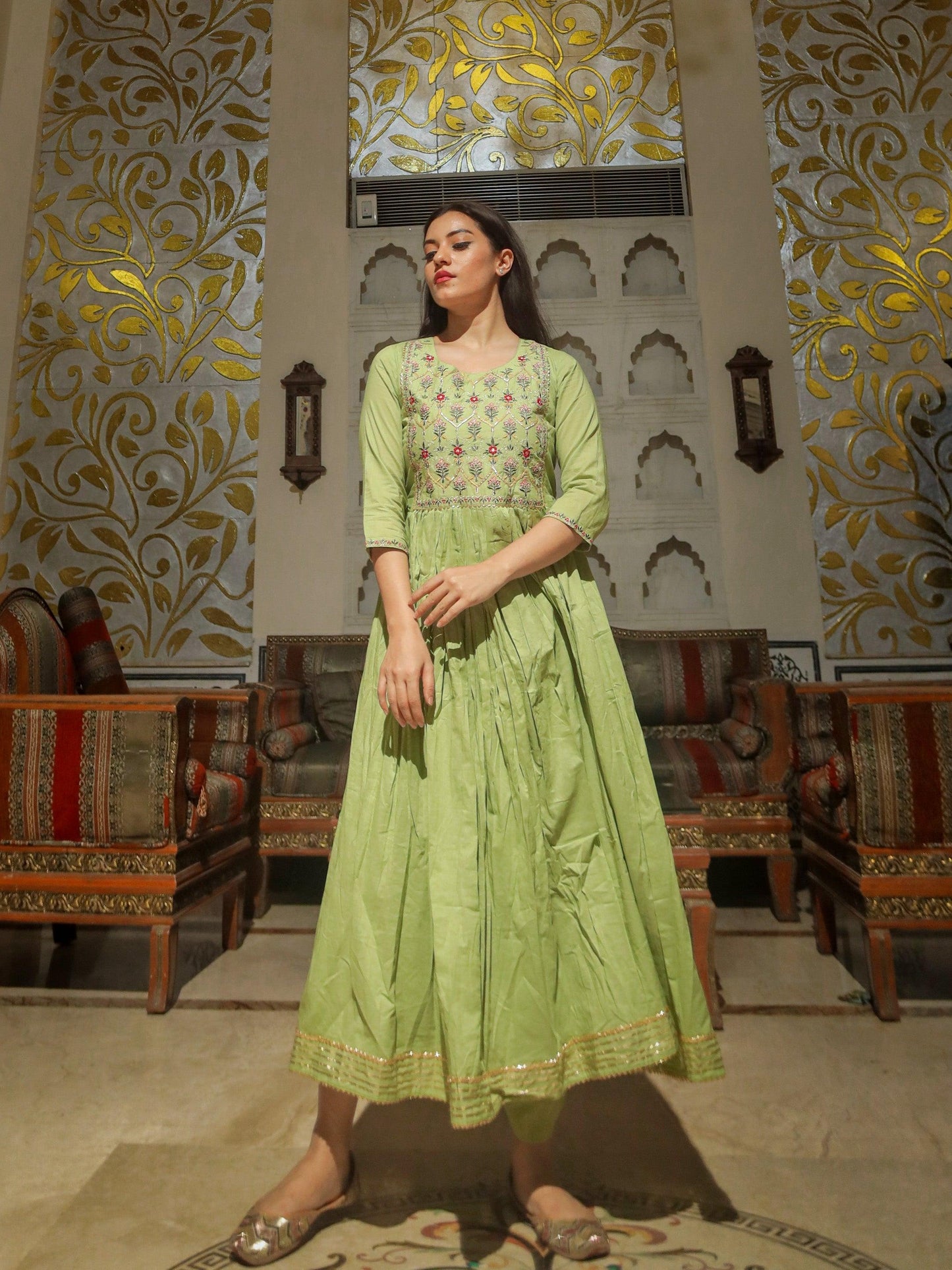 Jamal Jamaloo Green Cotton Kurta Pant Set - Jamal Jamalooworld.com