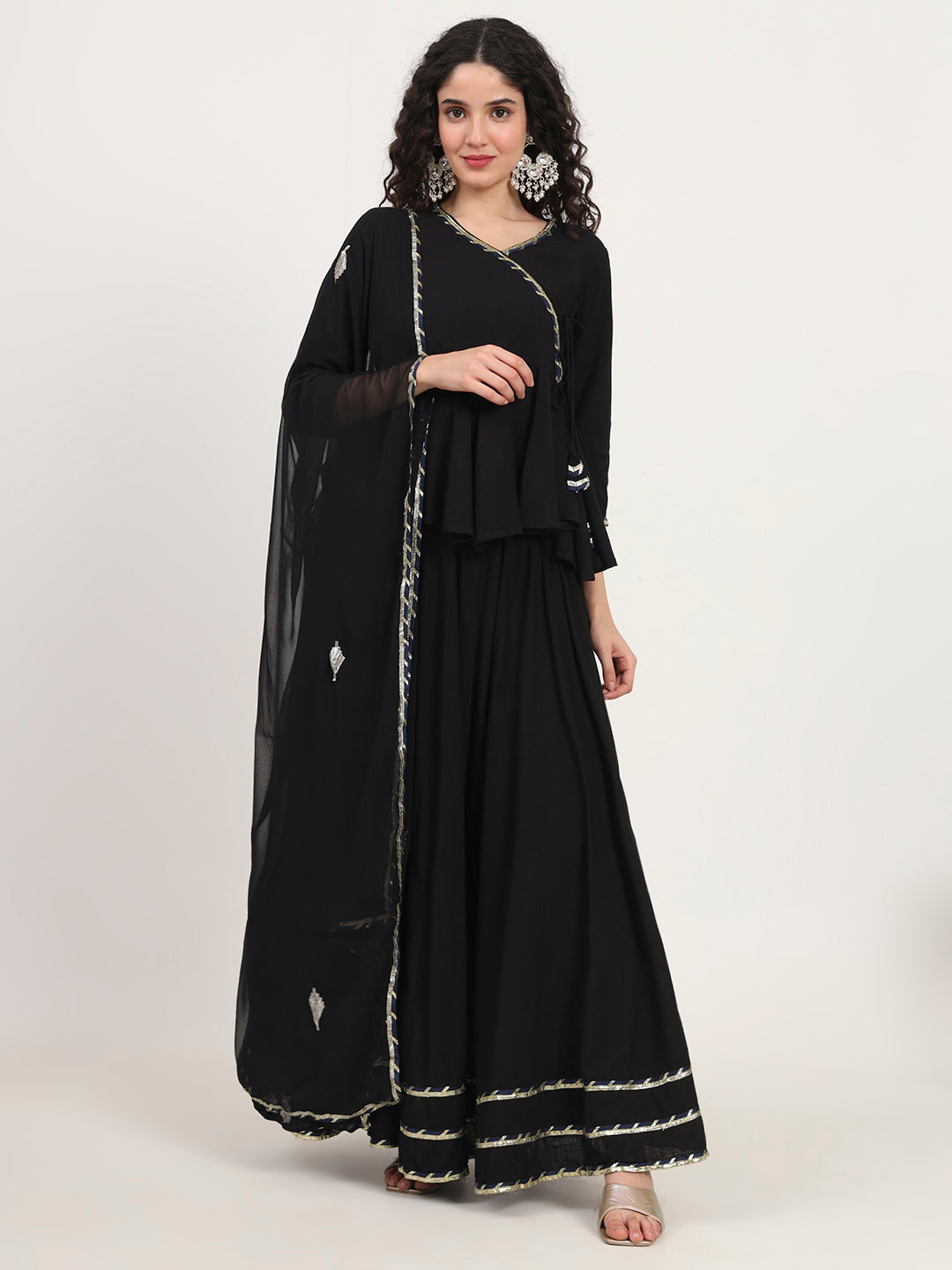 Back Gota Hand Work lehenga dupatta set