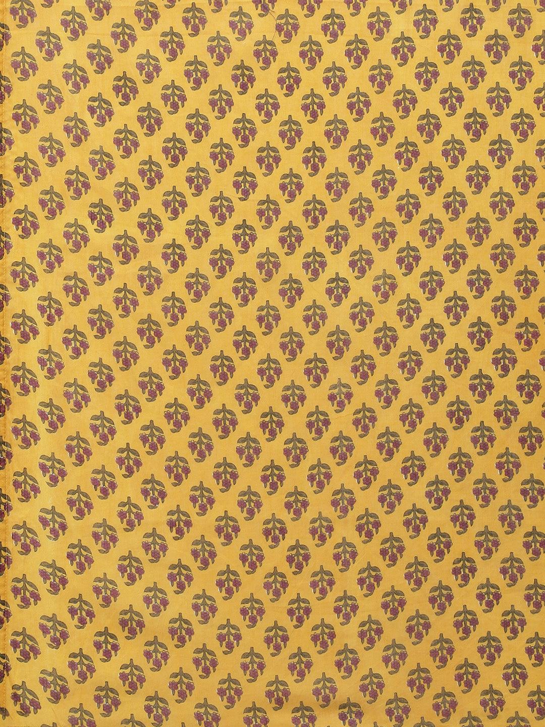 Jamal Jamaloo Mustard Cotton Anarkali Kurta Palazzo Set With Dupatta - Jamal Jamaloo