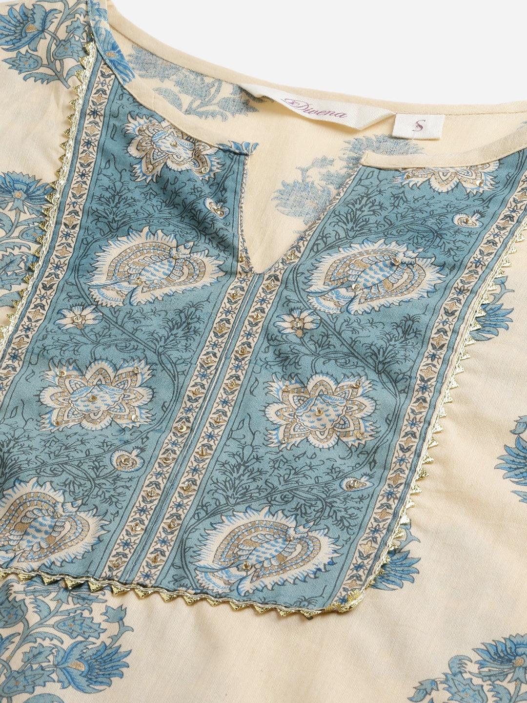 Jamal Jamaloo Beige Cotton Straight Kurta Pant Set - Jamal Jamaloo