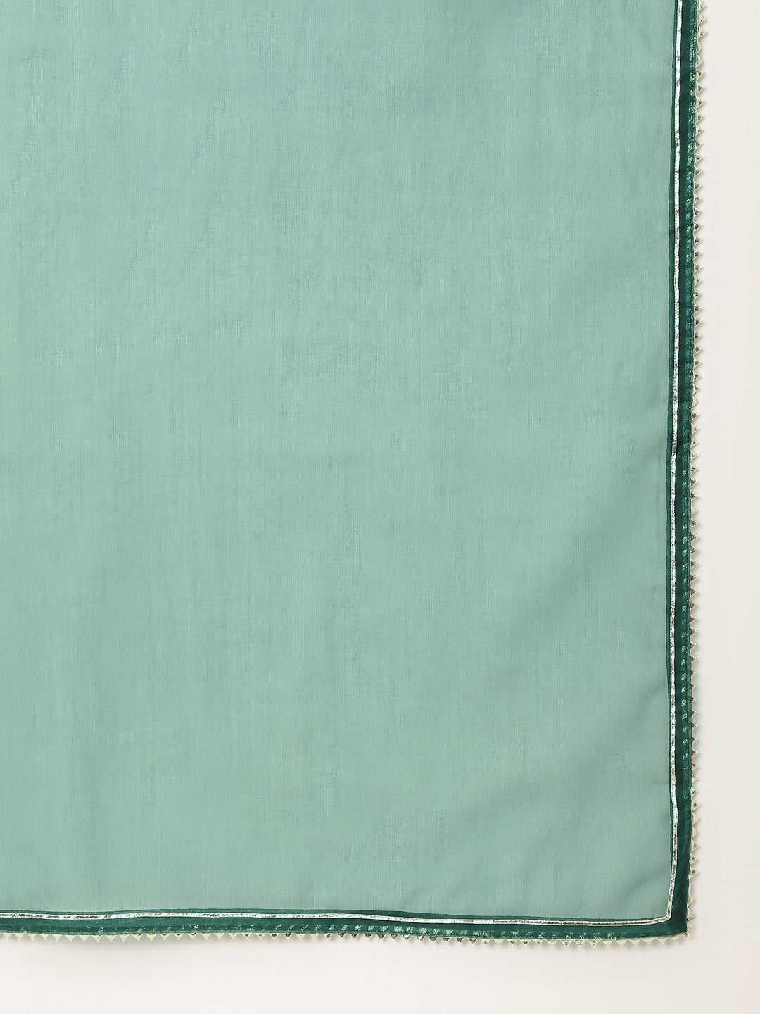 Sea Green Embroidered Chanderi Kurta, Trouser With Dupatta