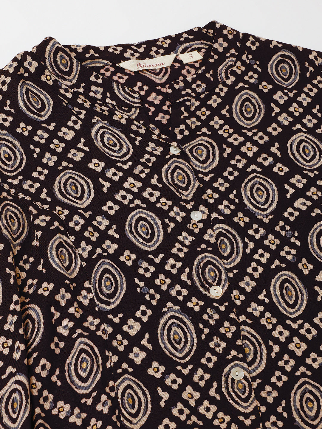 Black Asymetric Printed top