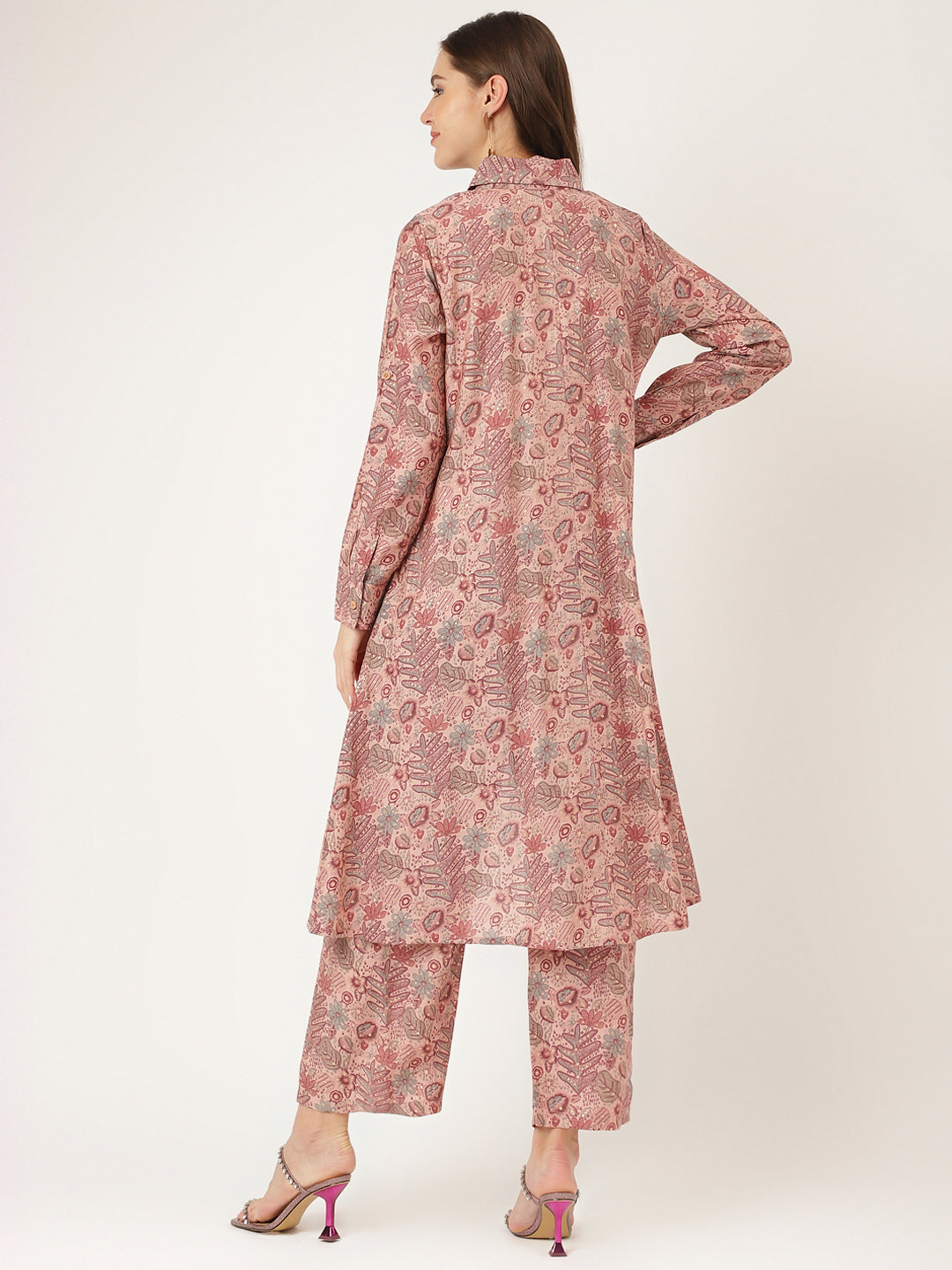 Purple Multi Foil Printed Chanderi Co-ord Set
