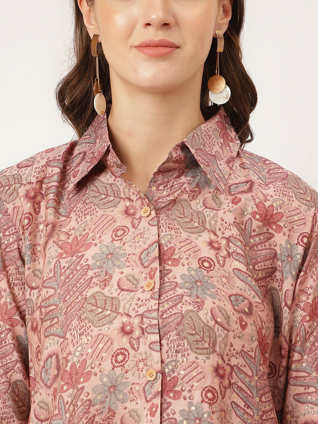 Purple Multi Foil Printed Chanderi Co-ord Set