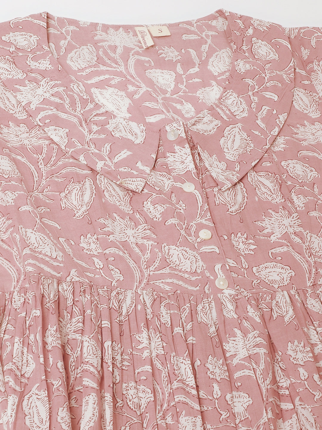 Floral Printed Cotton Ethnic Dress for Women