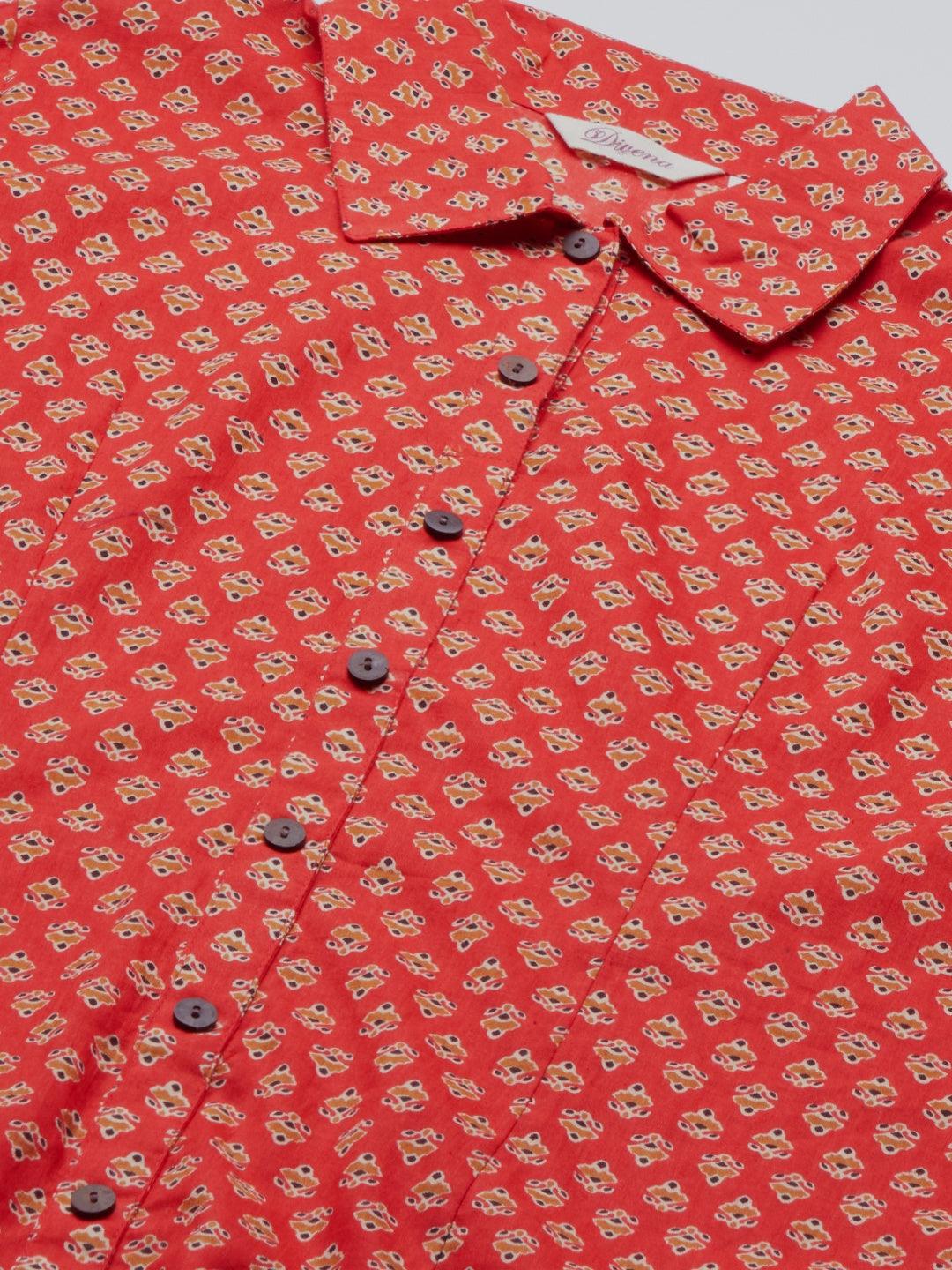 Jamal Jamaloo Red Block Printed Casual Women Shirts - Jamal Jamaloo