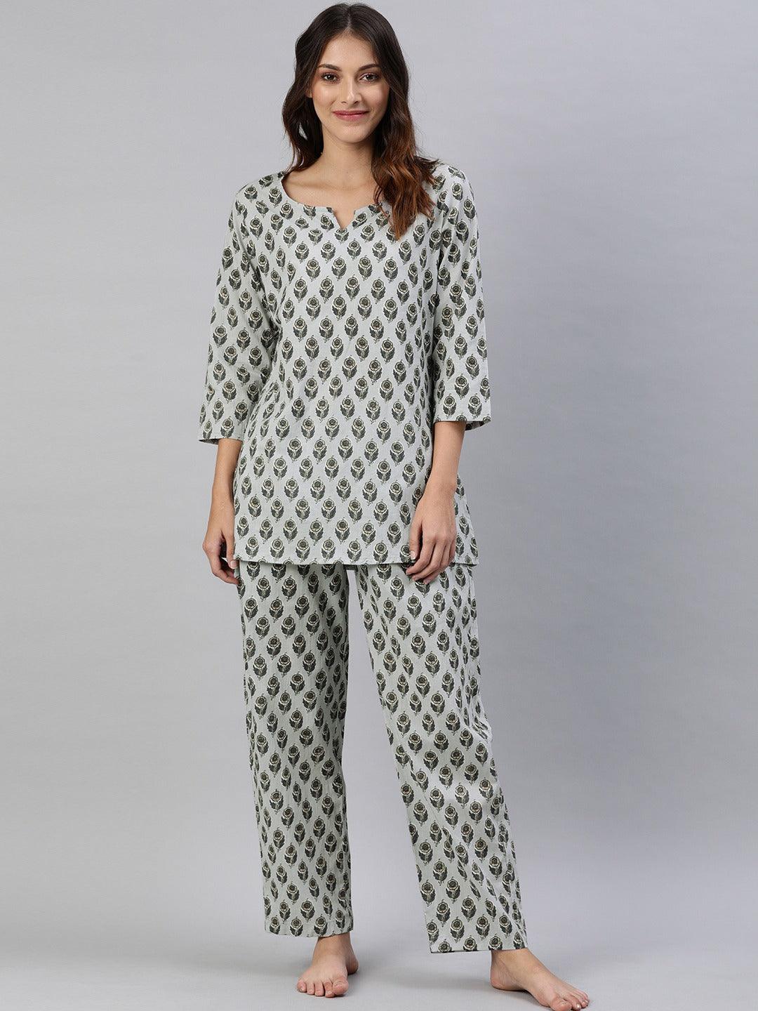Jamal Jamaloo Grey Color Cotton Loungewear/Nightwear - Jamal Jamaloo