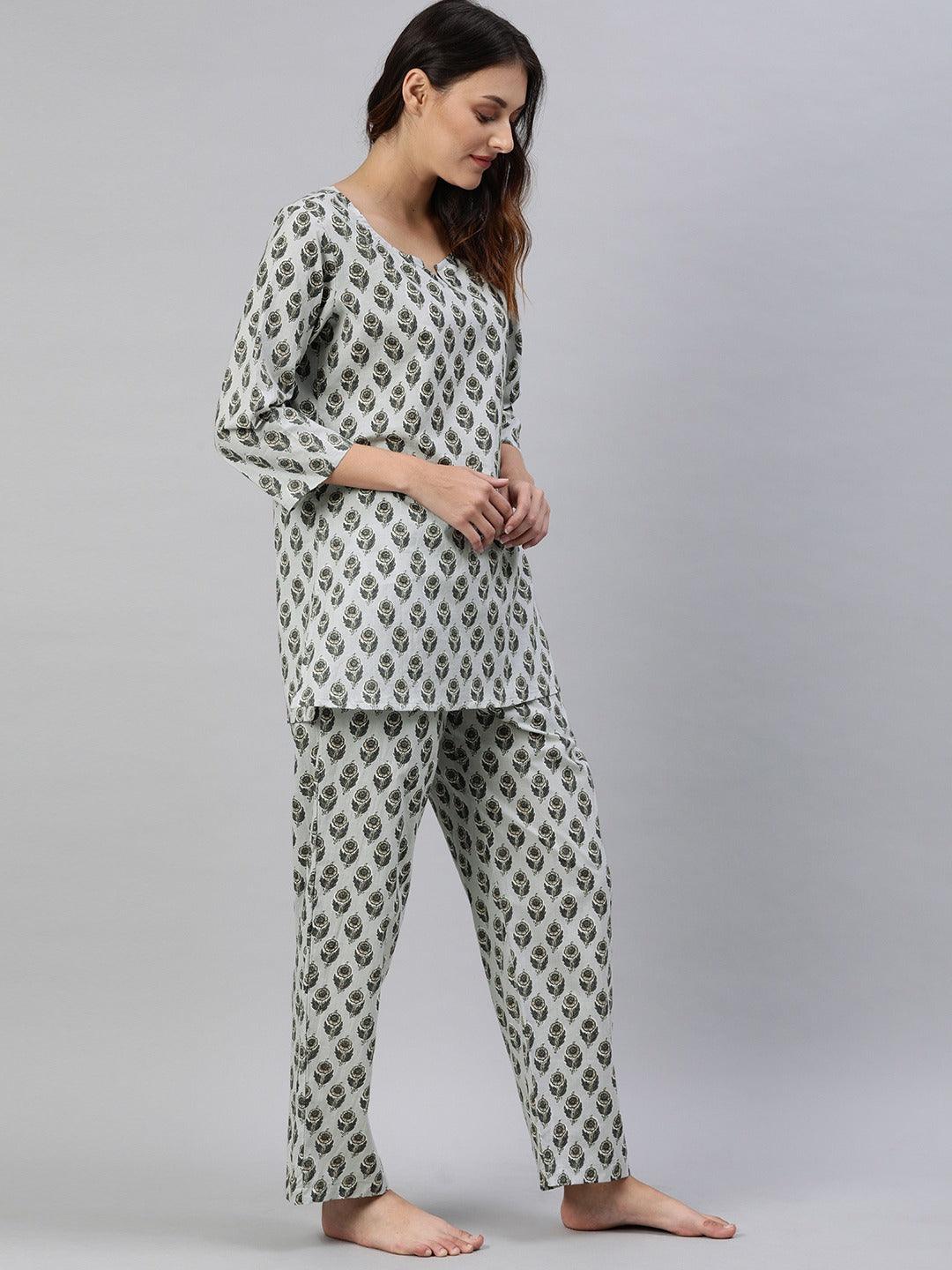 Jamal Jamaloo Grey Color Cotton Loungewear/Nightwear - Jamal Jamaloo