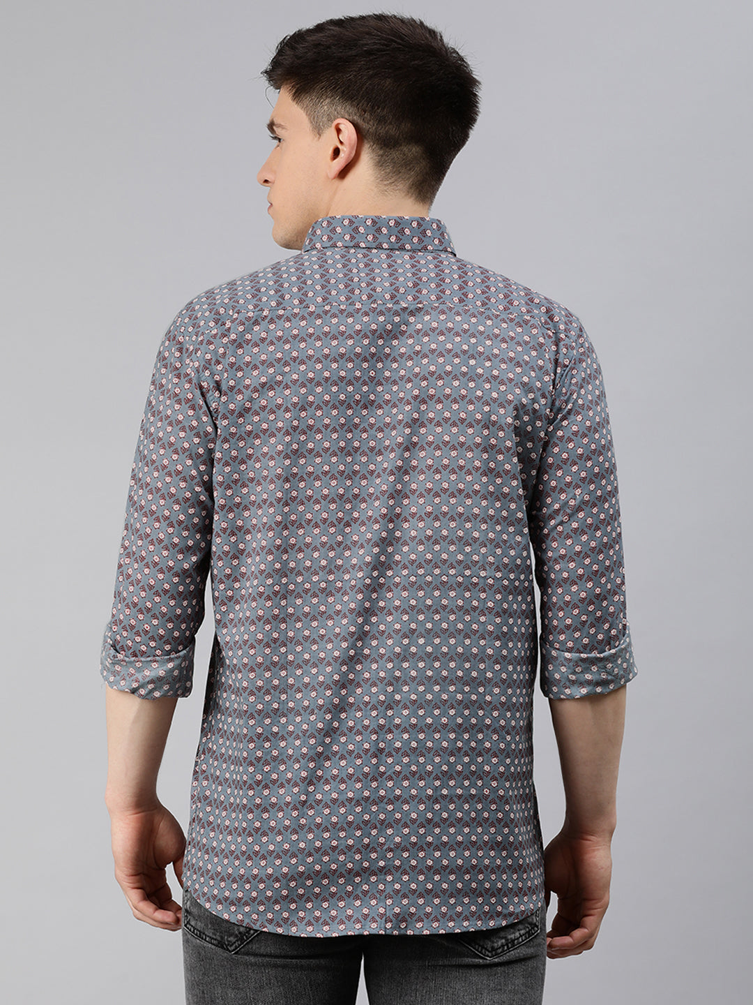 Millennial Men Grey Cotton Full Sleeve Shirt for Men-MMF0215