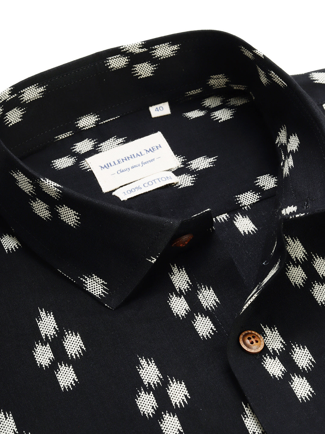 Millennial Men Black & White Cotton Full Sleeve Shirt for Men-MMF0217