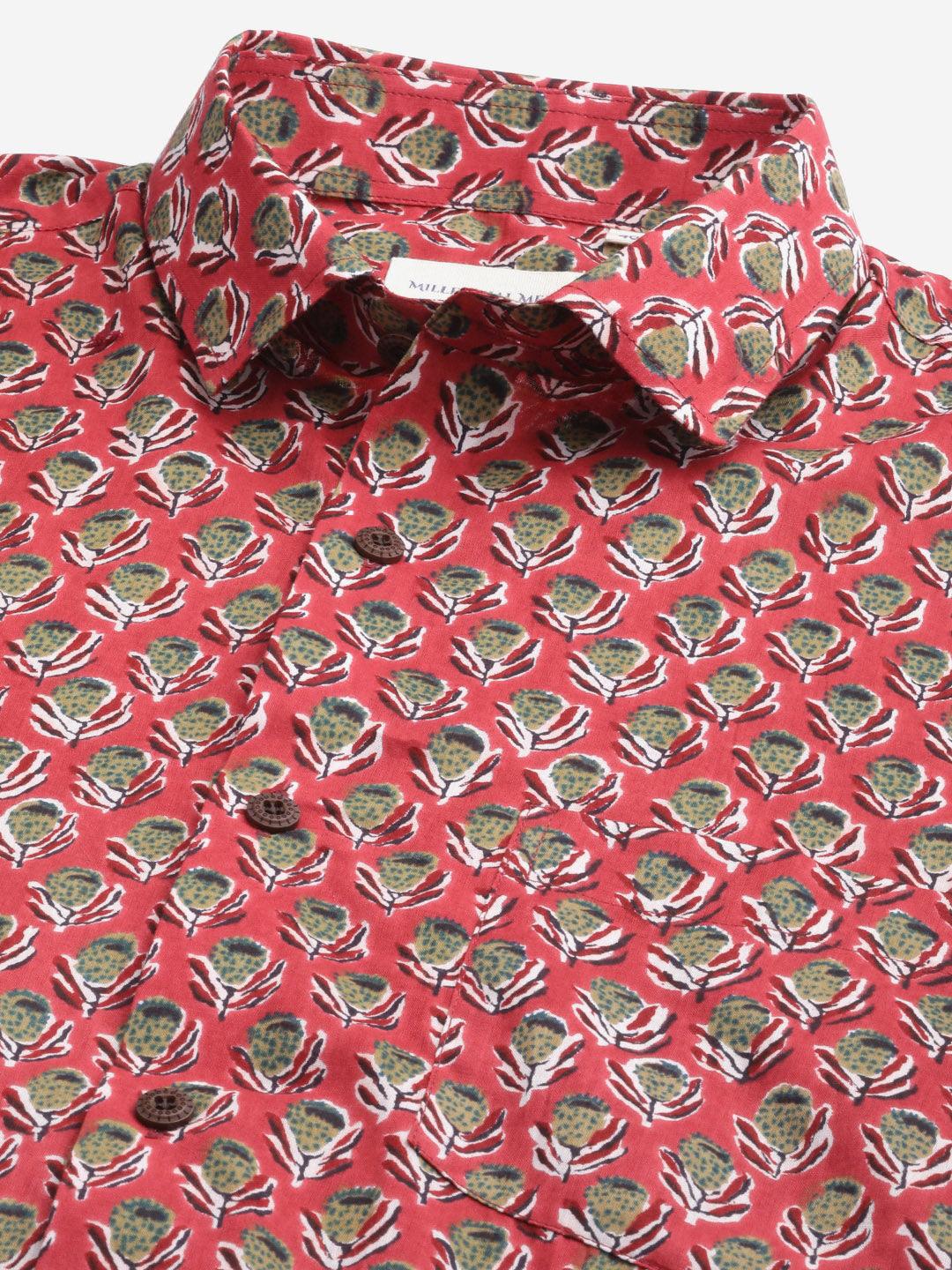 Millennial Men Pink & Green Cotton Full Sleeve Shirt for Men-MMF0277 - Jamal Jamalooworld.com