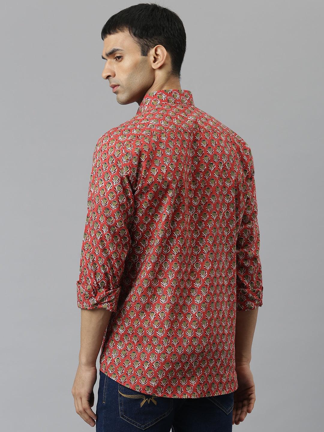 Millennial Men Pink & Green Cotton Full Sleeve Shirt for Men-MMF0277 - Jamal Jamalooworld.com