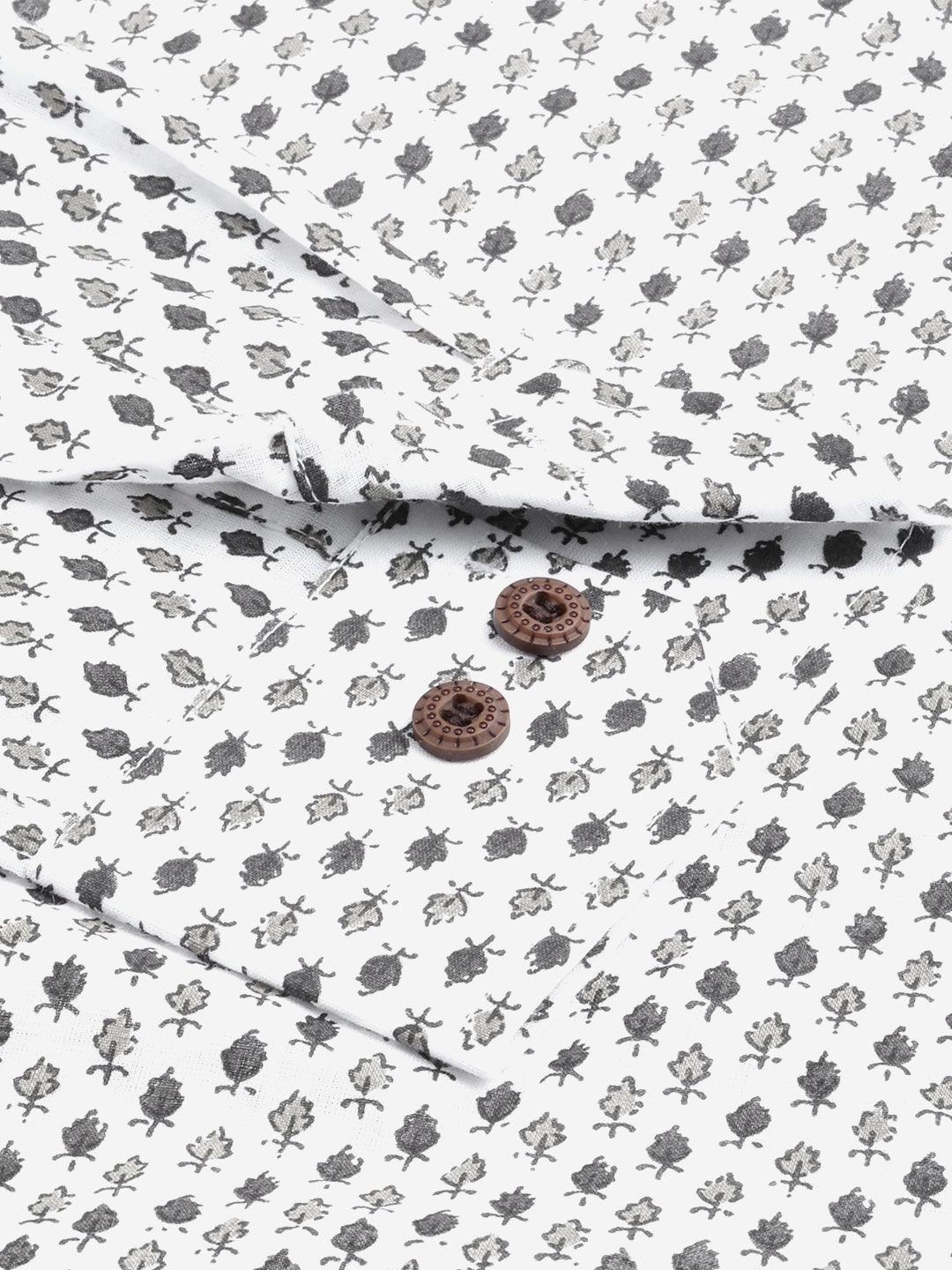 Millennial Men White & Black Cotton Full Sleeve Shirt for Men-MMF0288 - Jamal Jamalooworld.com