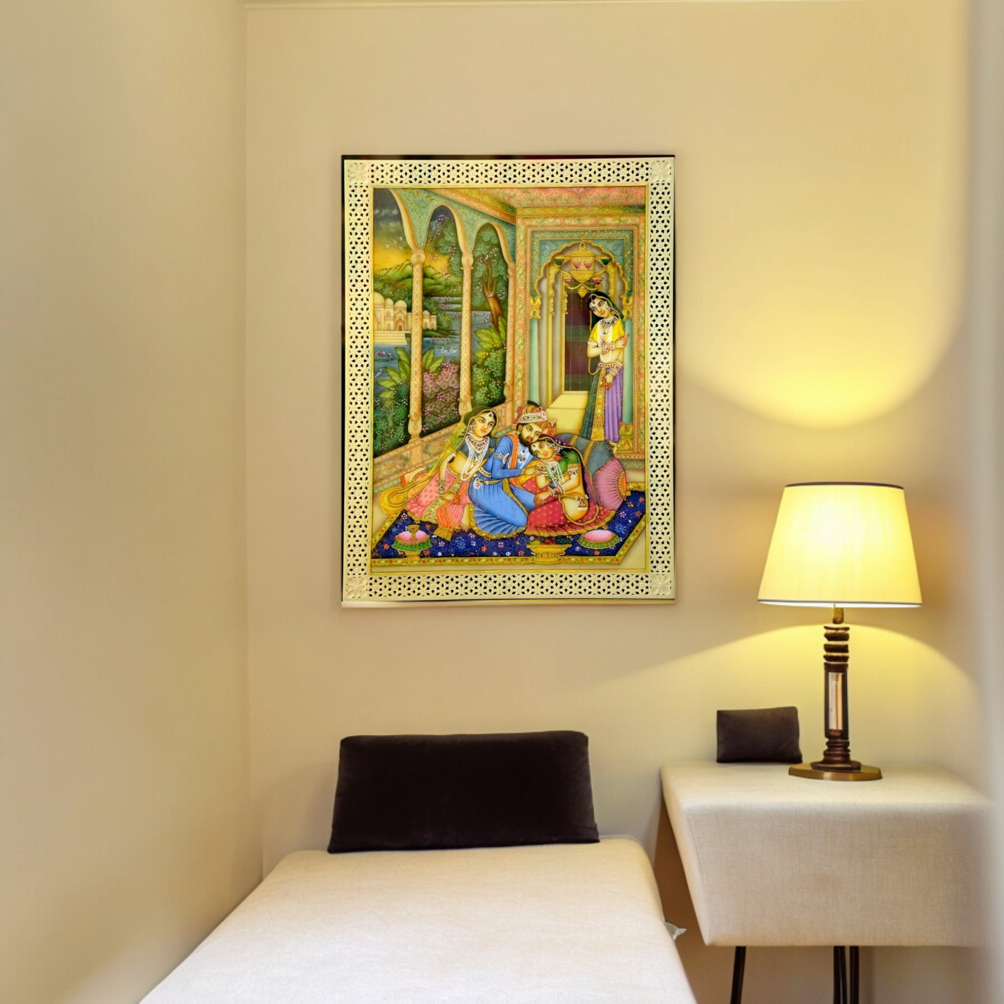 The Badshah and the Begums in Miniature Painting on a Resin Tile 93