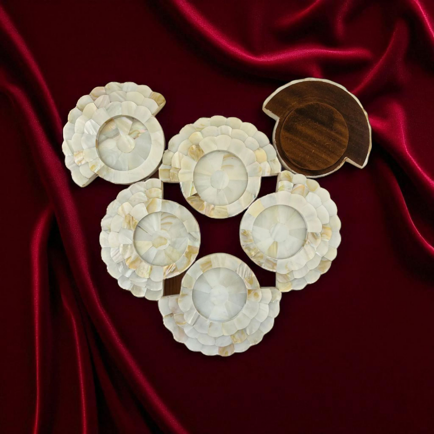 Handcrafted Wooden Inlay Drinkware Set