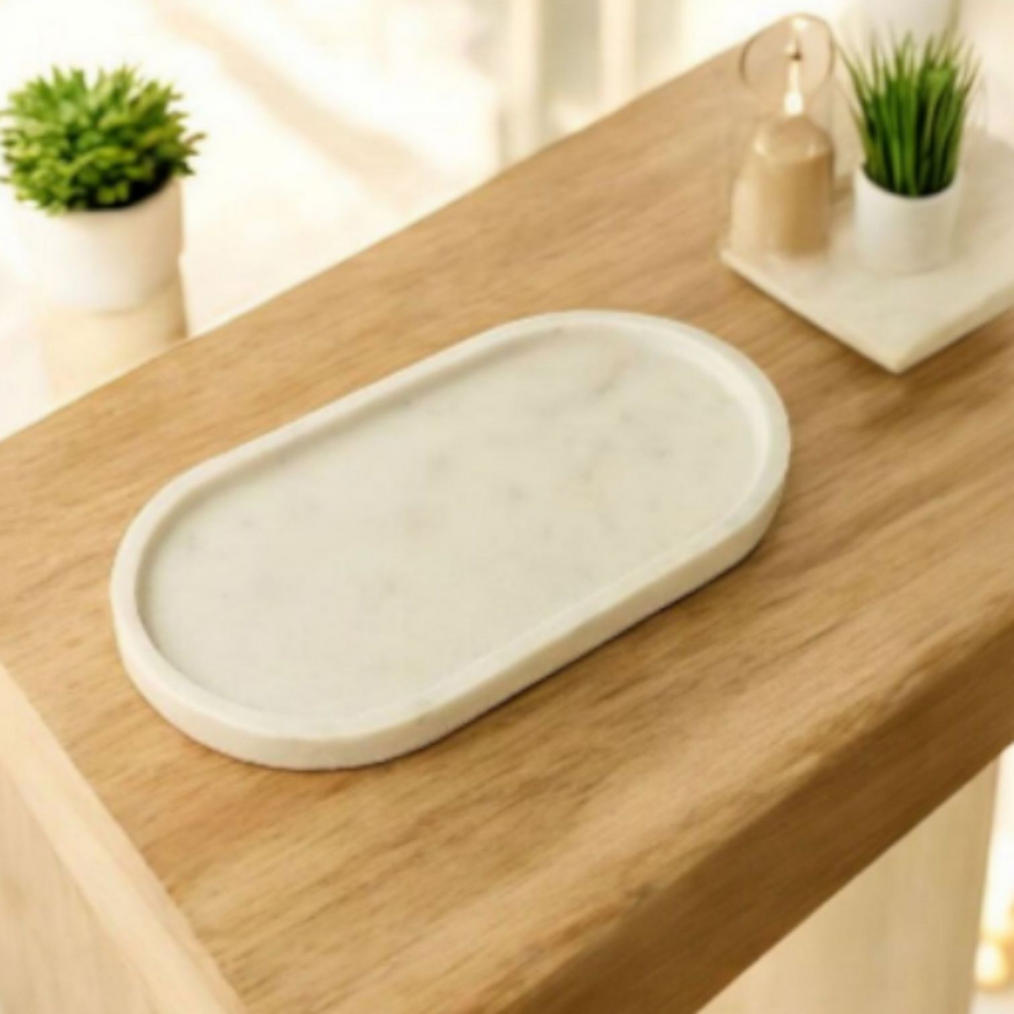 Oval Shape Marble Tray