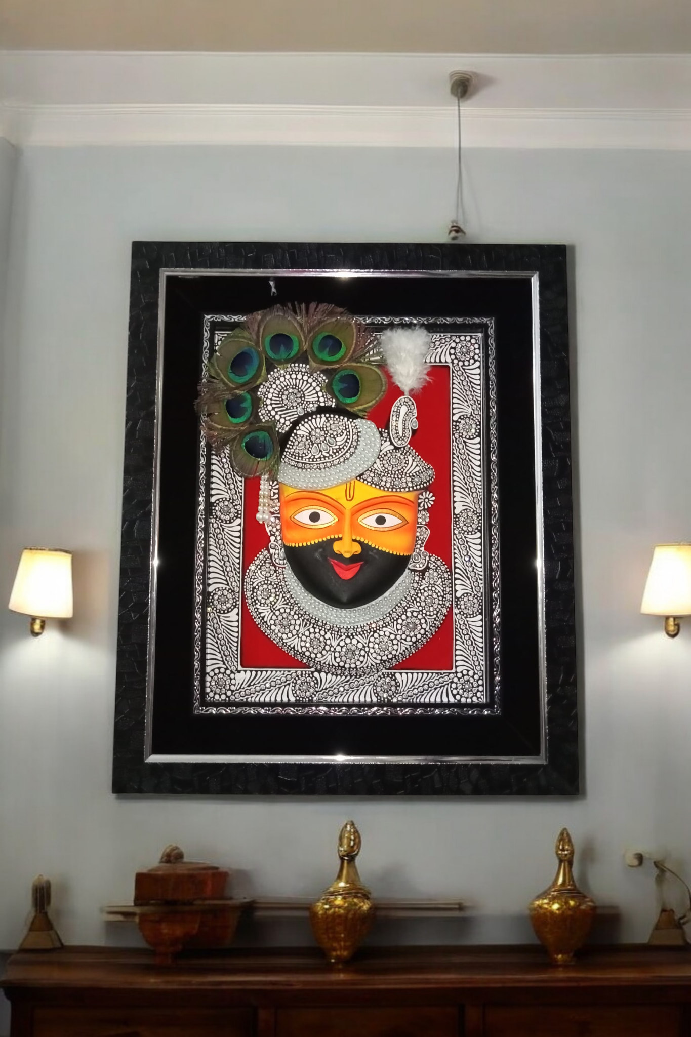 Divine Khatushyamji Wooden Embossed Face Ideal
