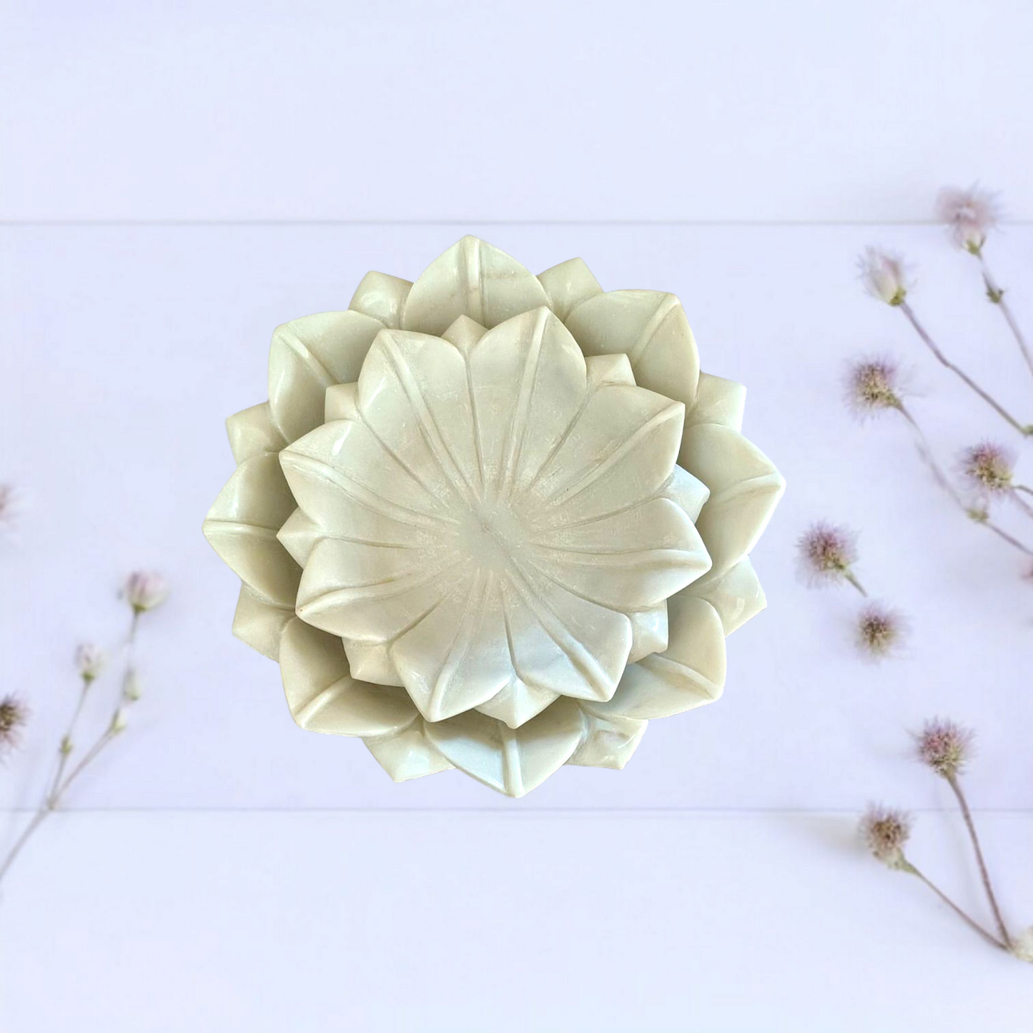 White Marble Sculpted Edge Bowl
