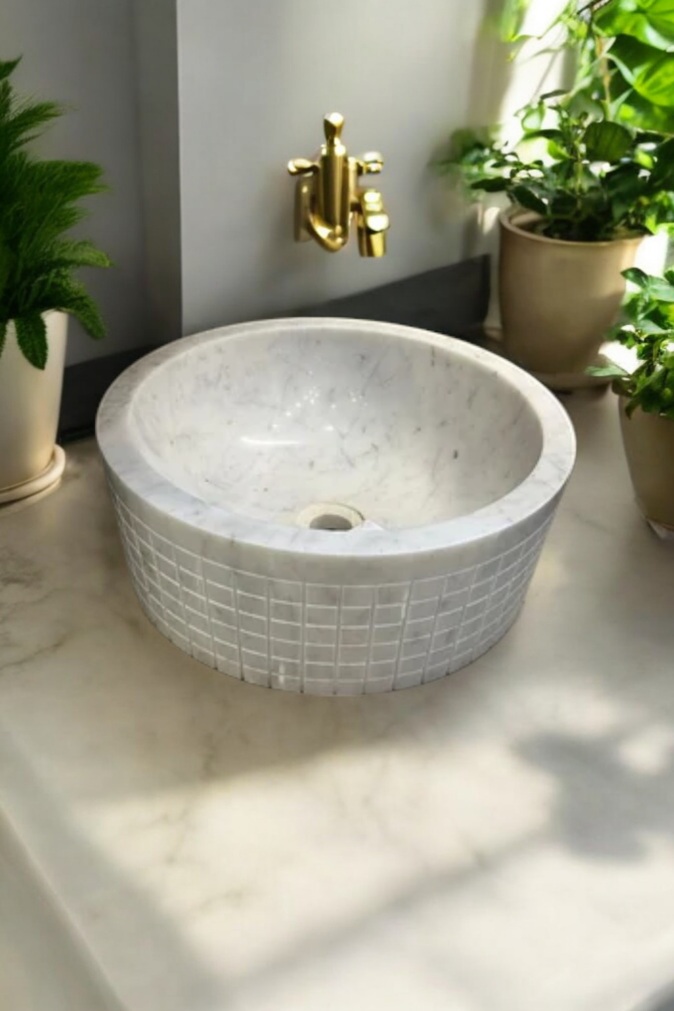 Classic Mosaic Marble Basin